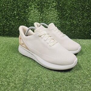 Kizik Athens White Creme Knit Athletic Slip On Comfort Sneakers Womens 9.5 Wide